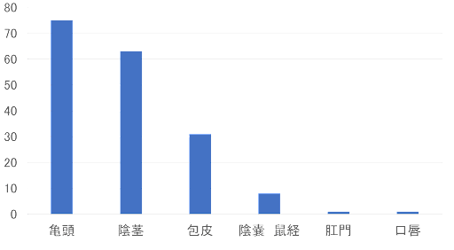 男性の感染部位